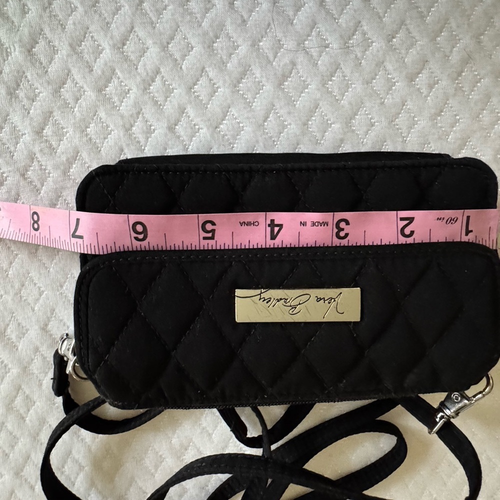 Vera Bradley Black Quilted Crossbody Wallet Bag - Picture 7 of 8